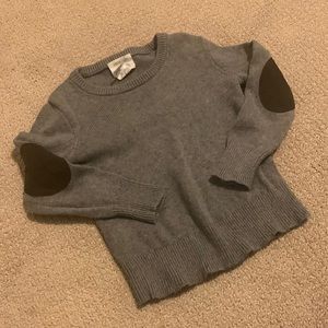 Gray sweater with elbow patches